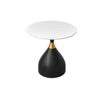 Table basse moderne et durable pour salon, table à thé ronde avec base en métal