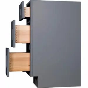 American Standard Gray RTA Kitchen Cabinet Doors Solid Wood Design Automatic Paint Line