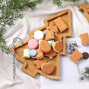 Hangxu Christmas Wooden Tray Irregular Shape For <b>Home</b> Dining Table Decorative Storage Candy Cookies Display - Product Image 3