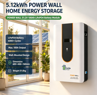 Module de batterie murale LiFePO4 à économie d'espace 51,2 V 100 Ah 5,12 kWh 6000+ cycles, alimentation stable