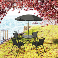 Anpassbare, frei kombinierbare, coole, leicht zu reinigende, tragbare, klappbare Eisen-Gartenmöbel für den Außenbereich, Hotel, Park, Café, Kaffeetisch und Stuhl