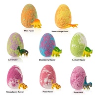 En stock, transfrontalier, 120g, bombes de bain effervescentes en forme d'œuf de dinosaure de Chine avec petit jouet dinosaure, vente en gros de bombes de bain effervescentes
