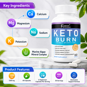 Pastillas Keto Burn para Pérdida de Peso, 1200 Mg, Quemador de Grasa Cetogénico Natural Avanzado, con <span class=keywords><strong>Dieta</strong></span> Cetónica para Adultos, 60 Cápsulas - Product Image 2