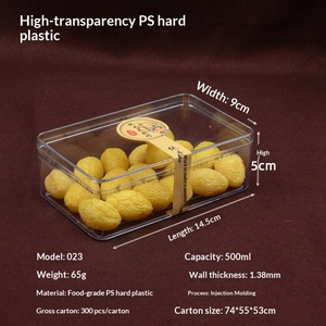 Caja de plástico transparente PS multi-forma con tapa redonda, cuadrada, rectangular, octogonal para galletas, dulces, refrigerios, repostería, envase de embalaje. - Product Image 6
