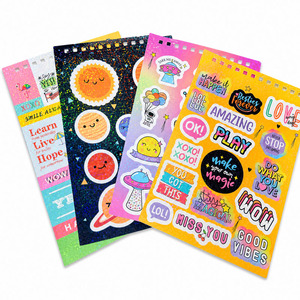Feuille d'autocollants holographiques personnalisés 10x15cm en PVC découpé au laser, vente en gros OEM ODM pour agenda, journal, scrapbook, classeur - Product Image 3