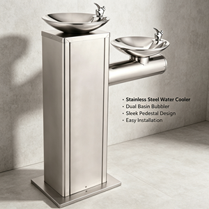 <span class=keywords><strong>Fontaine</strong></span> à eau publique en acier inoxydable, stable, électrique, à faible consommation d'énergie, durable, facile d'entretien quotidien, avec réfrigération. - Product Image 4