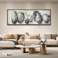 Peinture à l'huile abstraite 100% peinte à la main, cadre carré personnalisable, décoration murale pour salon, style classique et créatif, œuvre d'artiste