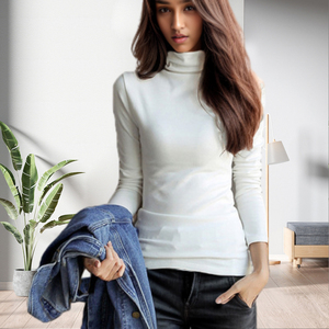 Venta al por Mayor de Blusas y Camisetas de Cuello Alto de Color Sólido, Ropa Deportiva de Nuevo Diseño para Mujer - Product Image 2