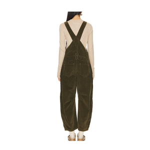 Tuta casual da donna con tasche con bottone laterale in velluto a coste staccabili - Product Image 3