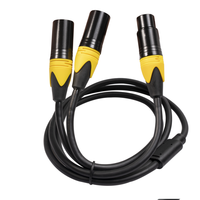 Câble répartiteur en Y en PVC de 1 m, 1 femelle XLR 3 broches vers 2 mâles XLR 3 broches, câble répartiteur équilibré pour amplificateur, mixeur, lecteur CD