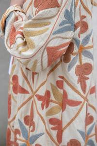 Chaqueta Acolchada Larga con Bordado Floral, Forro de Algodón Ecológico para Invierno y Otoño, Estilo Crewel, Regalo Especial de Navidad, Clásica - Product Image 2