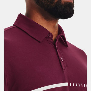 Polo de golf rouge personnalisé de qualité supérieure pour hommes, sport, séchage rapide, tissu respirant, tissu extensible 4 directions, coupe ajustée, manches courtes - Product Image 4