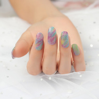 Bandes de vernis à ongles en gel vert transparentes 3D en forme de fleurs