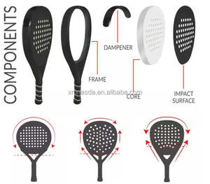 Raqueta de Pádel y Tenis de Pádel con Superficie de Fibra de Carbono Personalizada y Núcleo de EVA Suave, Red de Poliéster - Product Image 5