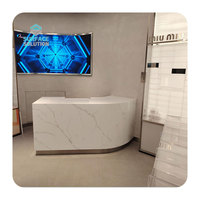 Bureau moderne Comptoir de réception à surface solide Petits bureaux de réception pour clinique Comptoirs de réception en marbre artificiel