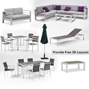 Kim loại chải nhôm tối giản ngoài trời bãi biển Sun <span class=keywords><strong>Lounger</strong></span> với Sling - Product Image 5