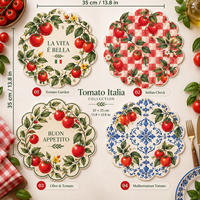 6 sets de napperons de Noël festifs verts avec bonhomme de neige et flocons de neige pour la décoration de table de Noël à la maison