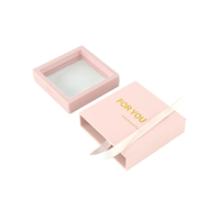 Boîtes en papier rose personnalisées de marque estampillées en or pour bijoux, ongles, conception de tiroir d'emballage, conçues pour votre propre emballage unique
