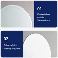 Sous-verres en verre trempé transparent personnalisés, sous-verres en verre carrés et ronds