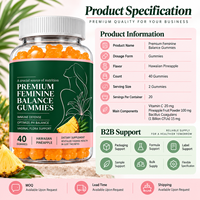 Gummies Équilibre Hormonal pour le Bien-être Féminin avec Extraits d'Herbes pour l'Éclat de la Peau, la Stabilité de l'Humeur et la Vitalité Quotidienne
