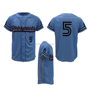 FQ CUSTOM Singlet bisbol <span class=keywords><strong>Jersey</strong></span> bisbol, baju bisbol berkancing penuh, seragam bisbol garis klasik - Product Image 3