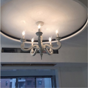 Hot Sell Antique White Solid <strong>Wood</strong> Chandelier <strong>Lighting</strong> <strong>Fixture</strong> for Children Bedroom - Product Image 2