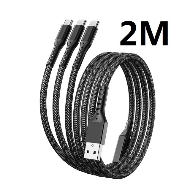 High Quality 66W 5A Fish Net Design Custom Logo USB Charging Cable Super Fast 3-in-1 USB Cord for Computer Factory Price