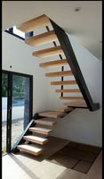CBMMart Modèles d'escaliers simples pour le deuxième étage Tige d'aluminium Corde de verre Garde-corps en bois Design 3D Dessins