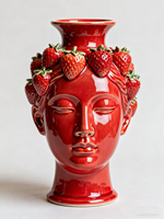Vase en céramique haut de gamme 3D Muse Strawberry pour la décoration de la maison et les collections