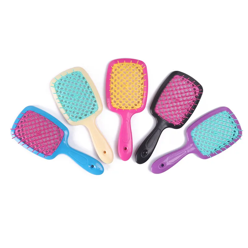 Escova de cabelo de plástico para desembaraçar pente de cabelo com ventilação molhada tipo pás ABS personalizado de alta qualidade
