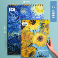 Impression de carnets de croquis à spirale A5 personnalisés avec logo promotionnel, couverture rigide florale, OEM