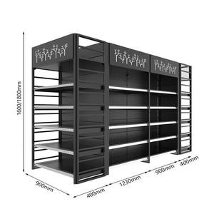 Étagères de supermarché Gondole noire Étagères en acier Étagères gondole Prix - Product Image 1