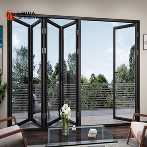<span class=keywords><strong>Puerta</strong></span> <span class=keywords><strong>Corredera</strong></span> Moderna de Aluminio para Patio con Función Impermeable, Diseño de Acordeón Plegable para Exteriores, para Baño - Product Image 4