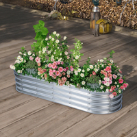 Jardinières surélevées ovales en métal de style américain moderne, écologiques, pour la décoration de la maison, kit de jardinières, supports de fleurs pour le sol
