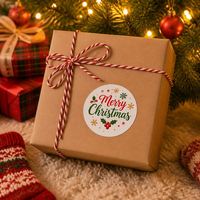 Autocollants en vinyle découpés sur mesure pour Noël, autocollants adhésifs imperméables avec impression de logo pour boîte cadeau de Noël, enveloppe et décorations festives