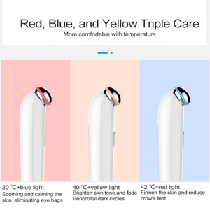 Stylo de massage oculaire à haute fréquence vibratoire au design unique, lumière 3 couleurs, anti-rides et anti-poches, soin des yeux, baguette de massage électrique pour les yeux - Product Image 3