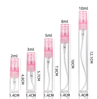 Flacon d'échantillon de testeur de verre personnalisé de 2ml 3ml 5ml 8ml 10ml mini bouteille en verre de vaporisateur de parfum transparent avec pulvérisateur de couleur en plastique