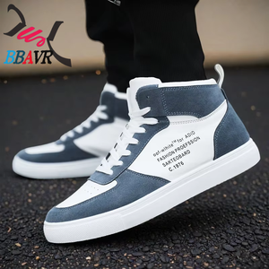 Zapatos para Hombre, Versión Coreana de las Zapatillas de Moda de Caña Alta, Blancas y Negras, Casuales, Deportivas, para Skateboard - Product Image 2