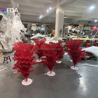 Grandes fleurs artificielles géantes en organza colorées LEDA pour centre de table de mariage, accessoires pour fêtes et événements