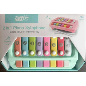 2-in-1 educativo pianoforte xilofono giocattolo a batteria strumento musicale elettronico per bambini giocattoli musicali del bambino fornitore - Product Image 1