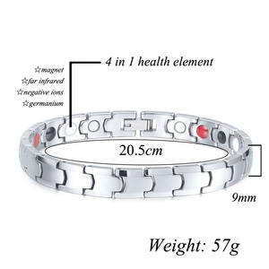 Gioielli Bio magnetici tungsteno bracciali uomo tungsteno braccialetto al neodimio magneti braccialetto per artrite - Product Image 2