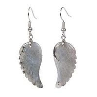 Boucles d'oreilles DIY en pierres précieuses, boucles d'oreilles ailes d'ange en améthyste, bijoux en pierres précieuses pour femmes