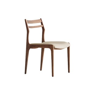 Chaise de salle à manger en bois de frêne nordique avec assise en cuir noir et revêtement en cuir, chaise de salle à manger en bois massif - Product Image 5