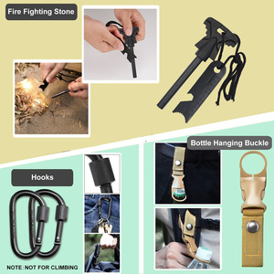 Kit de survie VCKLOFR 21x13x6cm, équipement d'urgence compact pour l'extérieur avec hache multifonction, cuillère, lampe torche, corde, sifflet - Product Image 2
