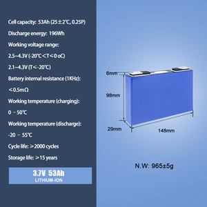 แบตเตอรี่ CATL 3.7V 53Ah NCM แบบแท่งปริซึม ชาร์จซ้ำได้ ใช้งานได้นาน เหมาะสำหรับชุดเก็บพลังงาน DIY รถกอล์ฟ - Product Image 3