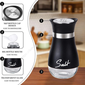 Vente en gros de salières et poivrières en verre personnalisées de haute qualité, 120 ml, en acier inoxydable, pour cadeaux, cuisine - Product Image 5