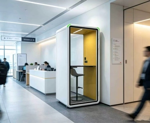 Modern Single Office Pod <b>Soundproof</b> Acoustic Phone Booth With USB Charging For Open Plan Office Privacy Need - Product Image 1