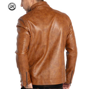 Veste en cuir pour hommes personnalisée style motard printemps saison cuir de vache de qualité supérieure avec fermeture éclair en métal imperméable et coupe-vent - Product Image 4