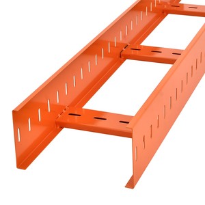 Bac à câbles en acier thermolaqué rouge, résistant au feu, pour le routage de câbles industriels, support de câbles - Product Image 1