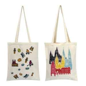 Bolso de compras de lona de algodón en blanco con logotipo impreso personalizado para <span class=keywords><strong>mujer</strong></span>, bolso de hombro de lona para compras - Product Image 2